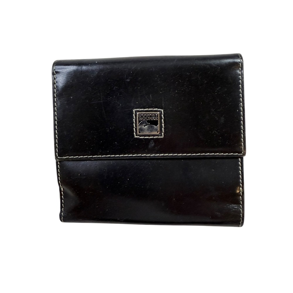 Dooney & Bourke Black Leather Bifold‎ Wallet Made in Italy